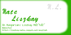 mate liszkay business card
